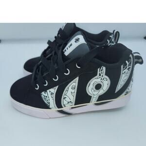 Heelys Skate Shoes Black White Graphic Roller‎ Sneakers Kids Youth Size